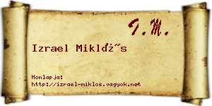 Izrael Miklós névjegykártya